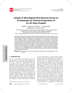 Growth of Well-Aligned ZnO Nanorod Arrays on Si Substrates by