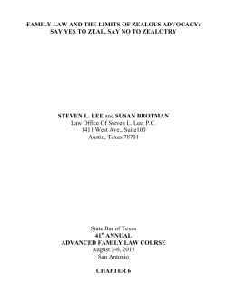 FAMILY LAW AND THE LIMITS OF ZEALOUS