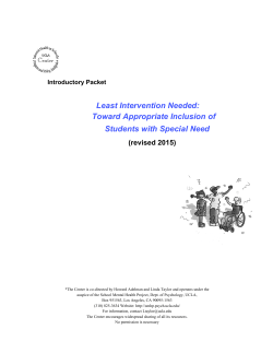 Least Intervention Needed - UCLA School Mental Health Project