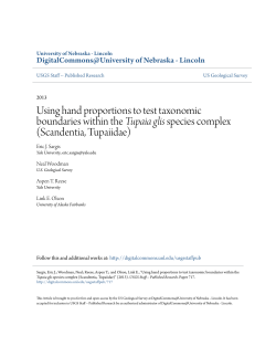 Using hand proportions to test taxonomic boundaries within the <i