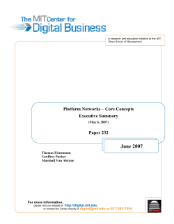 Platform Networks &ndash; Core Concepts