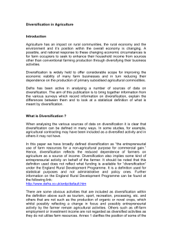 Diversification in Agriculture Introduction