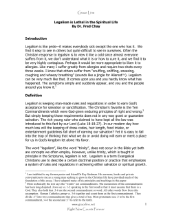 Legalism is Lethal in the Spiritual Life