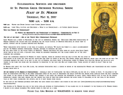 May 11, 2017 - St. Photios Greek Orthodox National Shrine