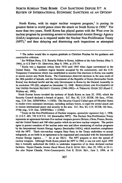 North Korean Time Bomb: Can Sanctions Defuse It?