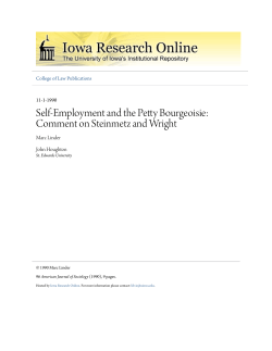 Self-Employment and the Petty Bourgeoisie