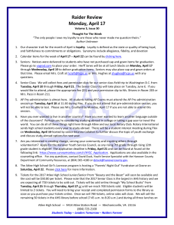 Raider Review - Hanover County Public Schools