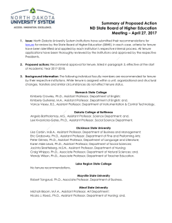 Tenure - North Dakota University System