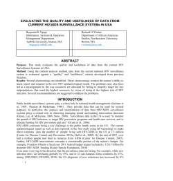 EVALUATING THE QUALITY AND USEFULNESS OF DATA FROM