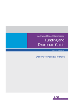 Guide for Donors - Australian Electoral Commission