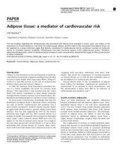 PAPER Adipose tissue: a mediator of cardiovascular risk