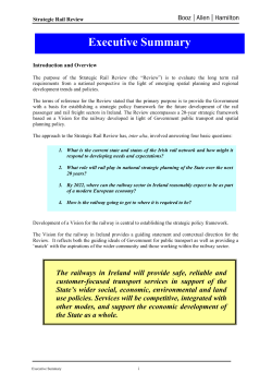 Strategic Rail Review- Executive Summary