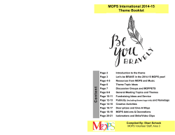 MOPS International 2014-15 Theme Booklet C o n te n t
