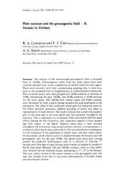 Plate motions and the geomagnetic field &ndash; II. Jurassic to Tertiary