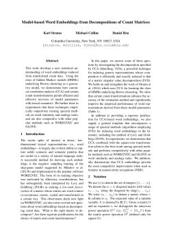 Model-based Word Embeddings from Decompositions of Count