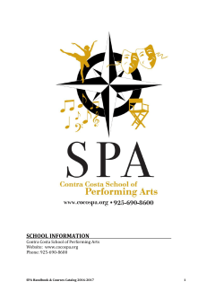 Principal`s Message - Contra Costa School of Performing Arts