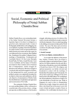 Social, Economic and Political Philosophy of Netaji