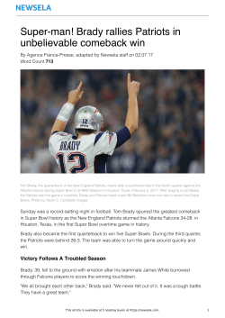 Super-man! Brady rallies Patriots in unbelievable comeback win
