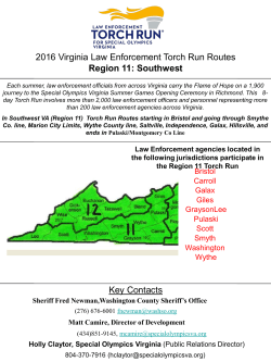 2016 Virginia Law Enforcement Torch Run Routes Region 11