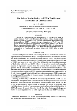 The Role of Amine Buffers in EDTA Toxicity and Their