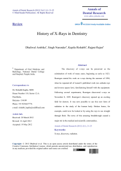 History of X-Rays in Dentistry