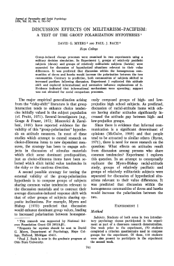 DISCUSSION EFFECTS ON MILITARISM-PACIFISM