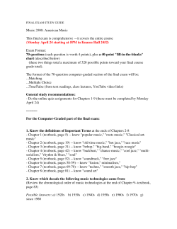 Final Exam Study Guide