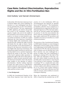 Case Note: Indirect Discrimination, Reproductive Rights and the In