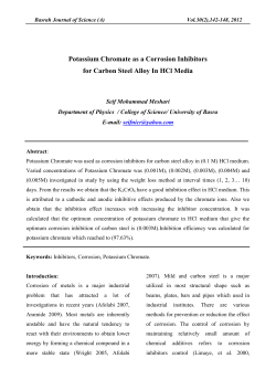 Potassium Chromate as a Corrosion Inhibitors on Carbon Steel In