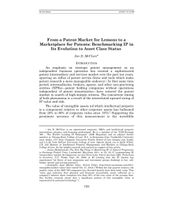 From a Patent Market for Lemons to a Marketplace for Patents
