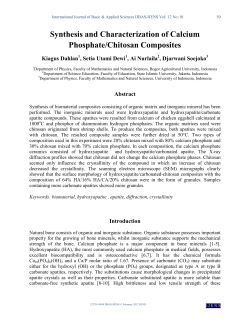Synthesis and Characterization of Calcium Phosphate