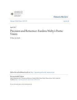 Precision and Reticence: Eurdora Welty`s Poetic Vision