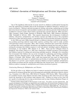 "Children`s invention of multidigit multiplication and division