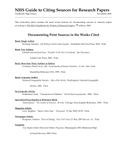 Documenting Sources for Research Papers