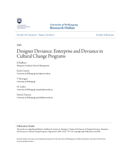 Designer Deviance: Enterprise and Deviance in Cultural Change