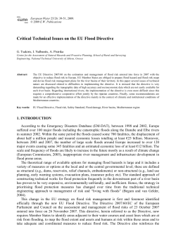 Critical Technical Issues on the EU Flood Directive