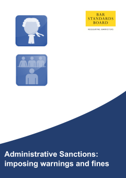 Administrative Sanctions: imposing warnings and fines
