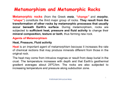 Metamorphism and Metamorphic Rocks