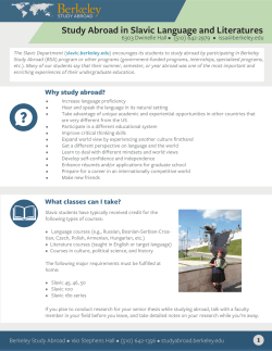 Study Abroad in Slavic Language and Literatures