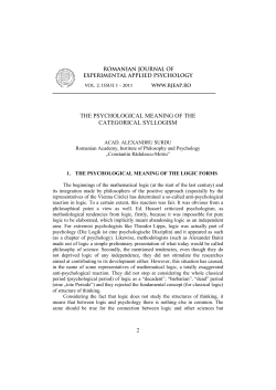 THE PSYCHOLOGICAL MEANING OF THE CATEGORICAL