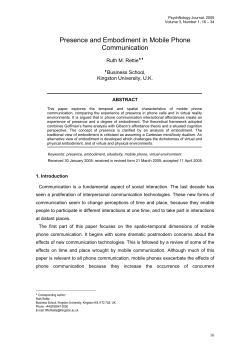 Presence and Embodiment in Mobile Phone Communication