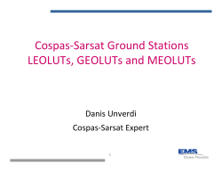 Cospas-Sarsat Ground Stations LEOLUTs, GEOLUTs and MEOLUTs