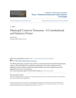 Municipal Courts in Tennessee - Trace: Tennessee Research and