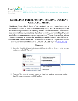 guidelines for reporting suicidal content on social media