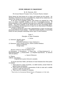 Stone Disease in Paraplegia
