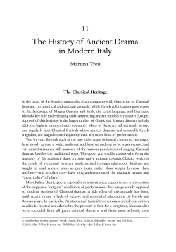 The History of Ancient Drama in Modern Italy