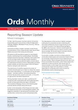 Ords Monthly - Ord Minnett