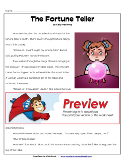 The Fortune Teller - Super Teacher Worksheets