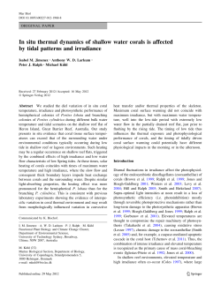 In situ thermal dynamics of shallow water corals is affected by tidal