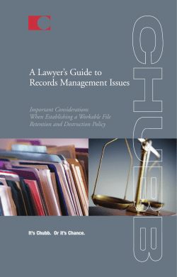 A Lawyer`s Guide To Records Management Issues